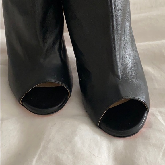 JF London Peep Toe Leather and Suede Bootie - Picture 2 of 7